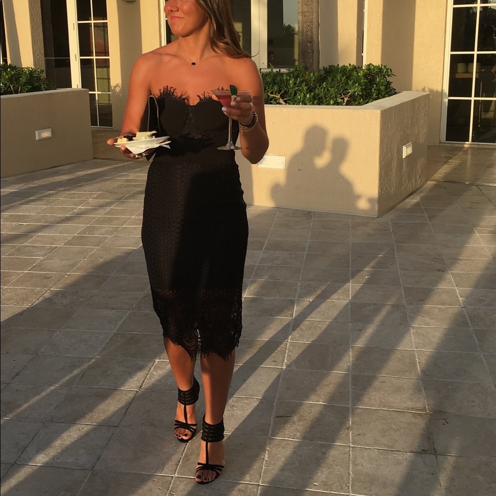 Bebe Black Lace Cocktail Dress